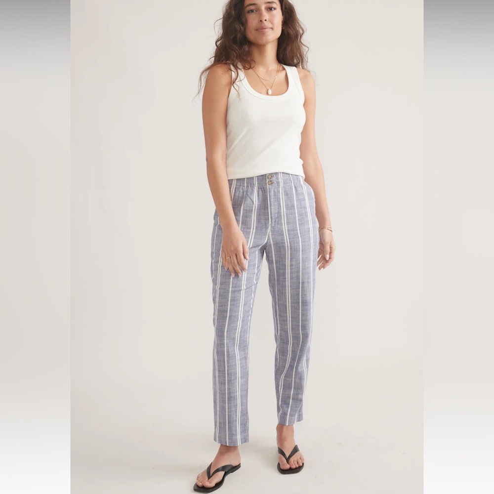 marine layer Elle Pull On Pant Skipper Blue Stripe